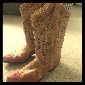 Authentic, genuine leather cowboy boots